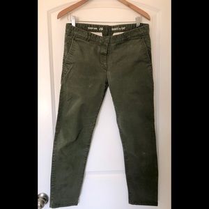 Green GAP Skinny Mini Khakis